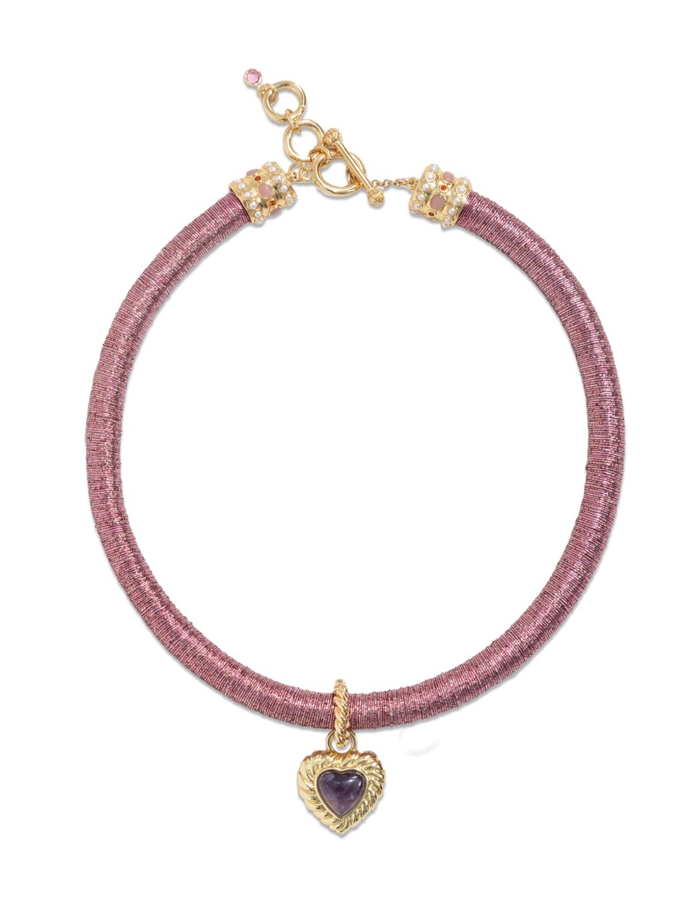 Loren Hope Camille Amethyst Heart Necklace NWT 18K Gold Semi-Precious